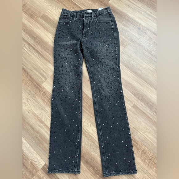 Good American Good Icon Embellished High Rise
Straight Leg Jeans - Picture 2 of 4